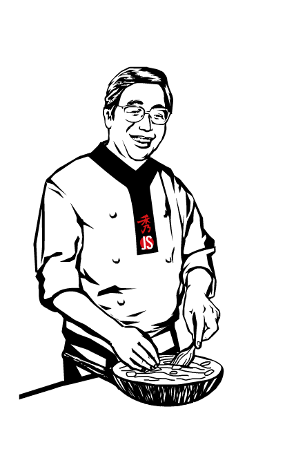Chief Jamato Sakamoto are cooking WOK dish