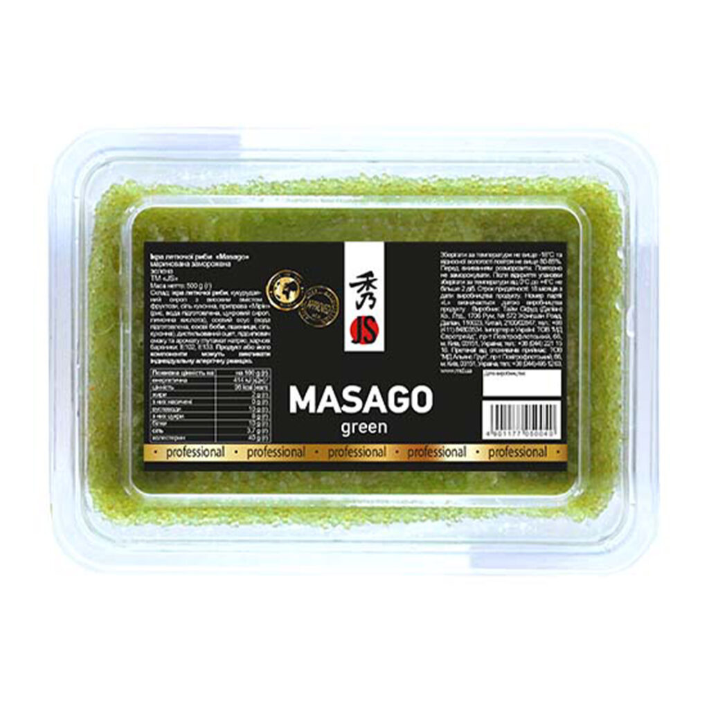 Ікра мойви Masago (Масаго) зелена 500 г JS