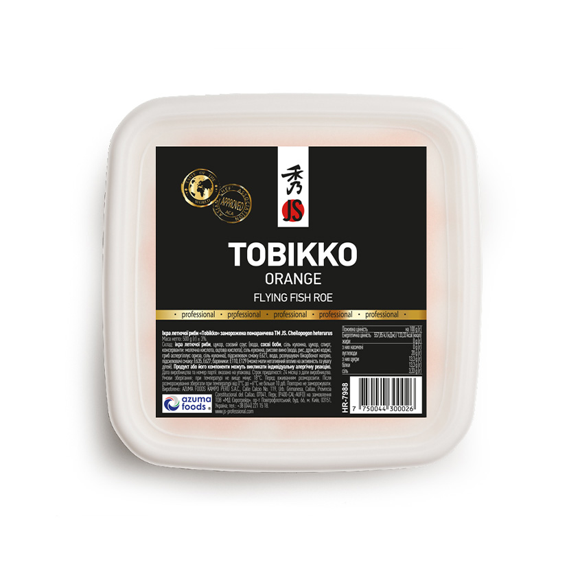 Flying fish roe "Tobikko" orange frozen, JS, 500 g